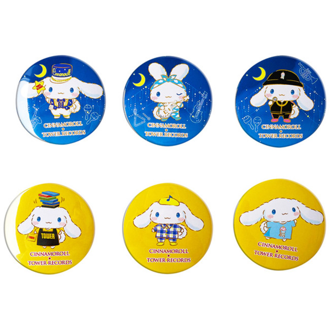 タワレコとシナモロールが初のコラボグッズを11/3に発売！2ndシングル発売記念のリリースイベントを東阪で開催のサブ画像4_トレーディング缶バッジ（全6種）