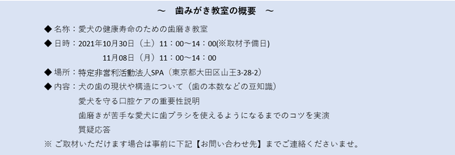 １１ 月 ８日（月）「いい歯の日」３歳以上のペット約８割が歯周病予備軍『愛犬の健康寿命のための歯磨き教室』大田区ペット保護・譲渡施設で開講のサブ画像5