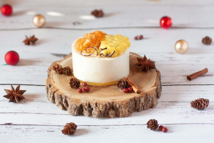 ラグジュアリーホテルのパティシエが監修＿限定35個、ワンちゃんのためのクリスマスケーキ「柿とりんごのムース ド ノエル」の予約受付を開始！規格外野菜や果物を積極的に活用のメイン画像