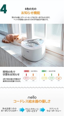 ペット家電 “nello(ネロ)”から『コードレス自動給水器』新発売のサブ画像11