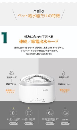 ペット家電 “nello(ネロ)”から『コードレス自動給水器』新発売のサブ画像8