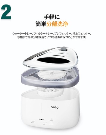 ペット家電 “nello(ネロ)”から『コードレス自動給水器』新発売のサブ画像9