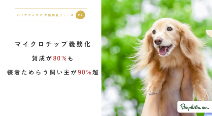 【バイオフィリア 犬猫調査リリース＃7】マイクロチップ義務化賛成が80％も装着ためらう飼い主90％。体への負担や心理的嫌悪感が影響のメイン画像