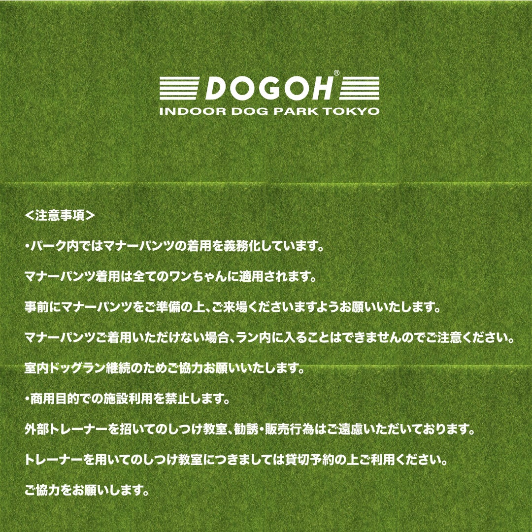 【愛犬の熱中症に要注意】代官山室内ドッグラン好評につき第二弾予約受付中！DOGOH INDOOR DOG PARK TOKYO期間限定オープンのサブ画像4_DOGOH INDOOR DOG PARK TOKYO2022第二弾_注意事項