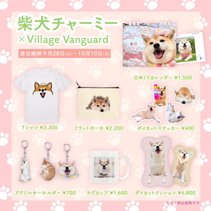 【柴犬チャーミー×ヴィレッジヴァンガード】コラボグッズ発売決定！！のメイン画像