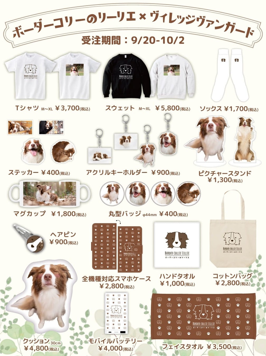 【ボーダーコリーのリーリエ×ヴィレッジヴァンガード】～コラボグッズ発売決定！！～のサブ画像1