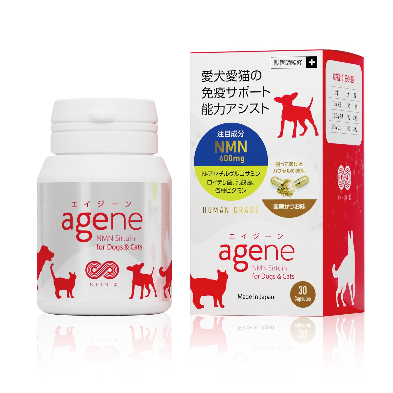 犬猫専用NMN配合の総合栄養サプリメント『agene®︎』新発売！　愛犬愛猫の若々しい魅力維持に不可欠な能力アシスト＆健康寿命に配慮した免疫をサポートのサブ画像5