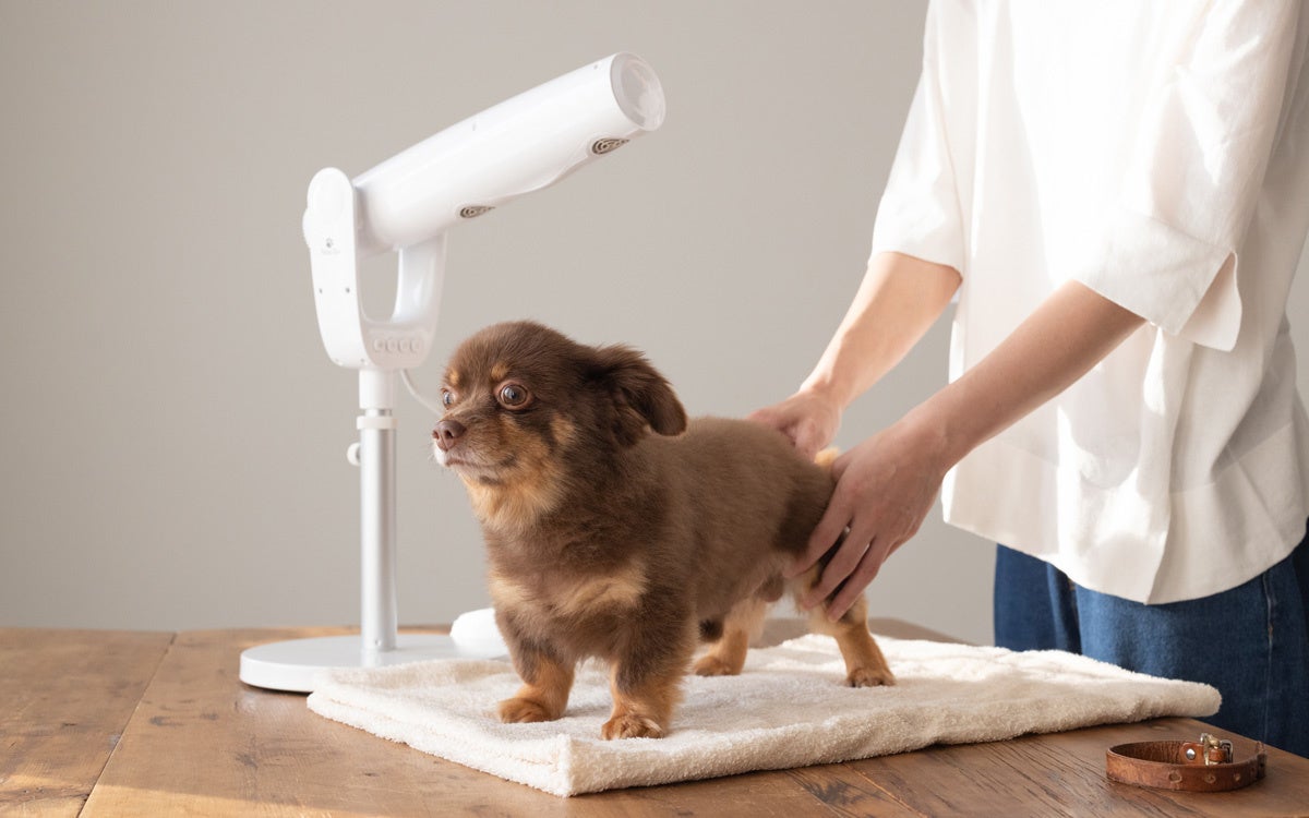 【ワンちゃん嬉しい♪愛犬家必見！】犬の自宅シャンプーに『楽々ペット用ハンズフリー・ドライヤー』ペティオン・スリム発売！のサブ画像2