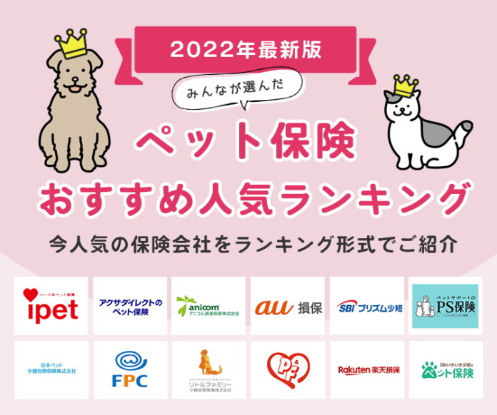 【ペット保険 おすすめ人気ランキング】2022年12月最新版を発表！のメイン画像