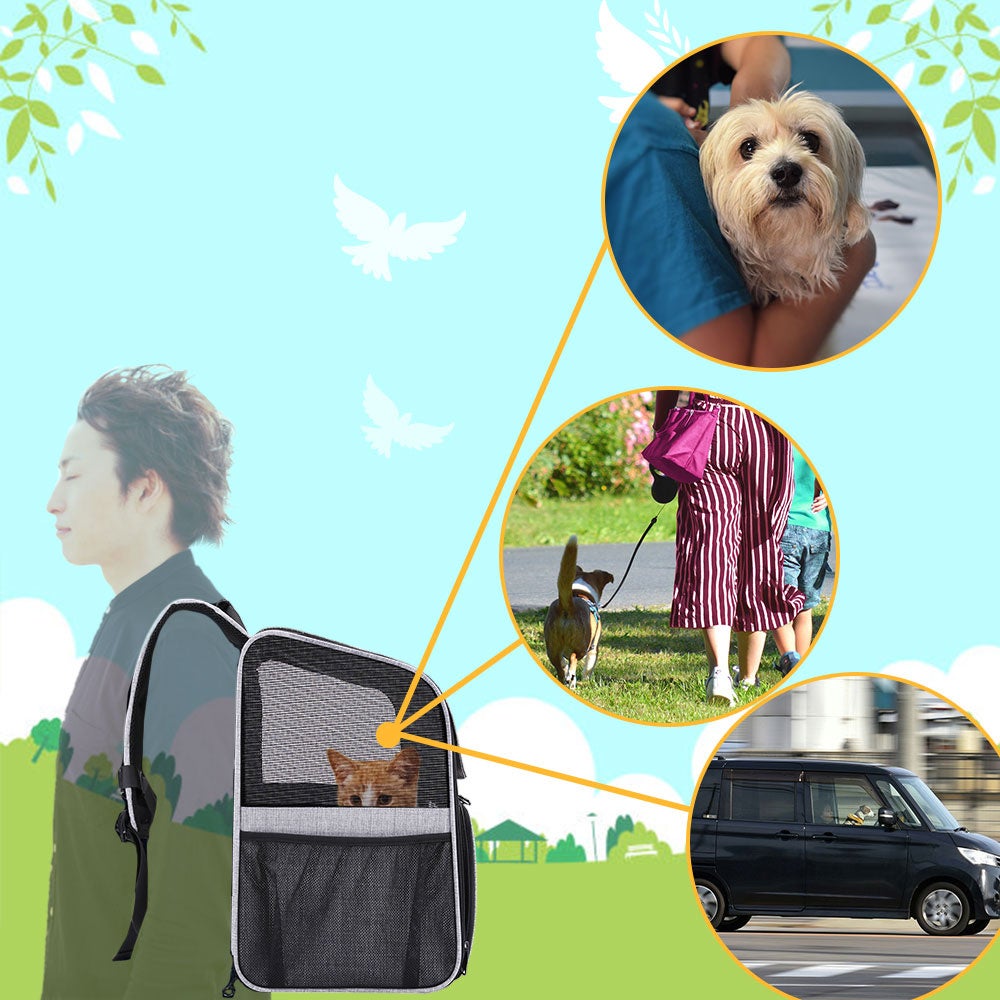 ペット連れの旅行や、ドライブ、お散歩などのお出かけに常にお役に立つペットキャリーリュックG-PBAG02がMAXWINから登場のサブ画像2
