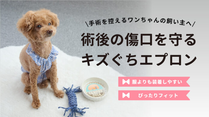 【株式会社anifull】術後の傷口を守るキズぐちエプロンが新発売！術後エプロンで傷口を優しくしっかりガードします。のメイン画像