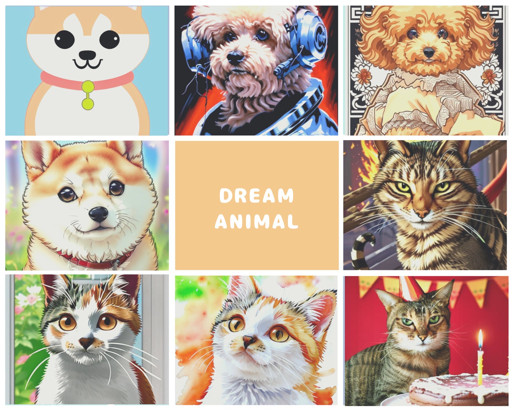 ワンちゃん、ネコちゃんのプロ級イラストを180枚作成するサービス【Dream Animal】リリースのサブ画像2