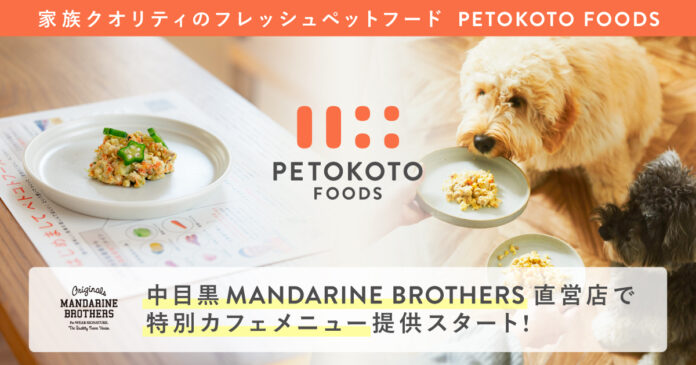 話題のフレッシュペットフード「PETOKOTO FOODS」、MANDARINE BROTHERS直営店にて特別カフェメニューが誕生！のメイン画像