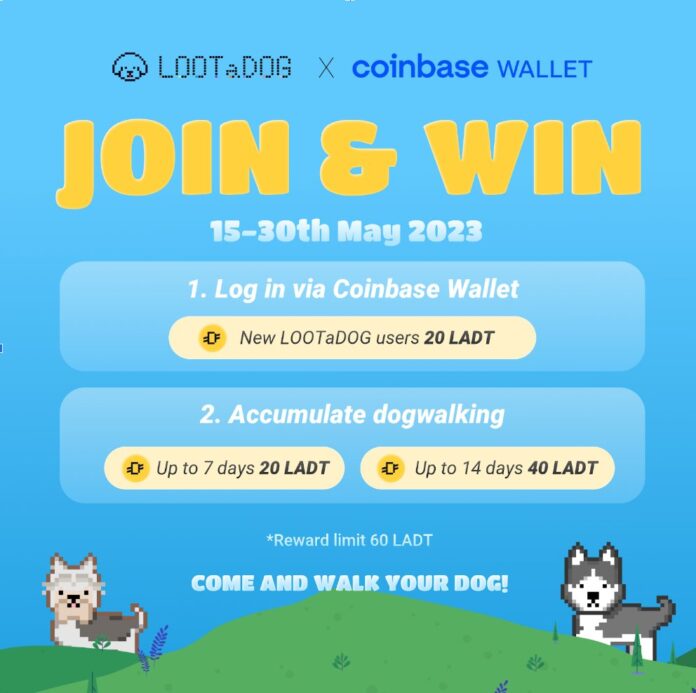 デジタルペットゲーム『LOOTaDOG』を運営するLehmanSoftがCoinbase Walletとの提携キャンペーン実施を決定！のメイン画像