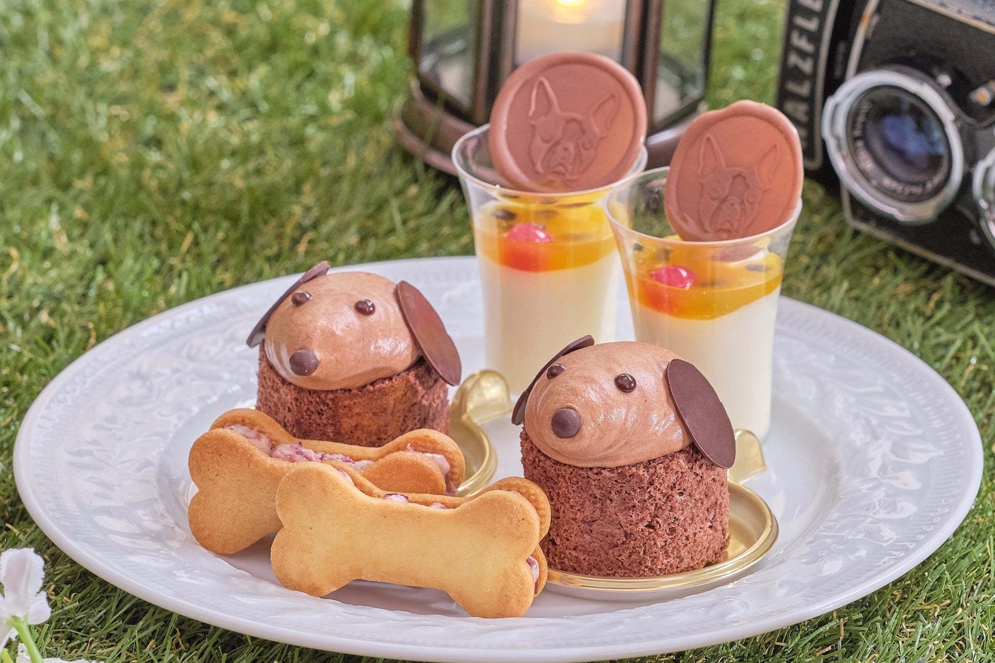 【東京・曙橋】愛犬と一緒に楽しめる期間限定“ドッグカフェ”がリニューアル『”わんダフル・グランピング”アフタヌーンティー』わんちゃんモチーフのキュートなスイーツや、愛犬とのお揃いメニューも登場のサブ画像2_スイーツスタンド1段目