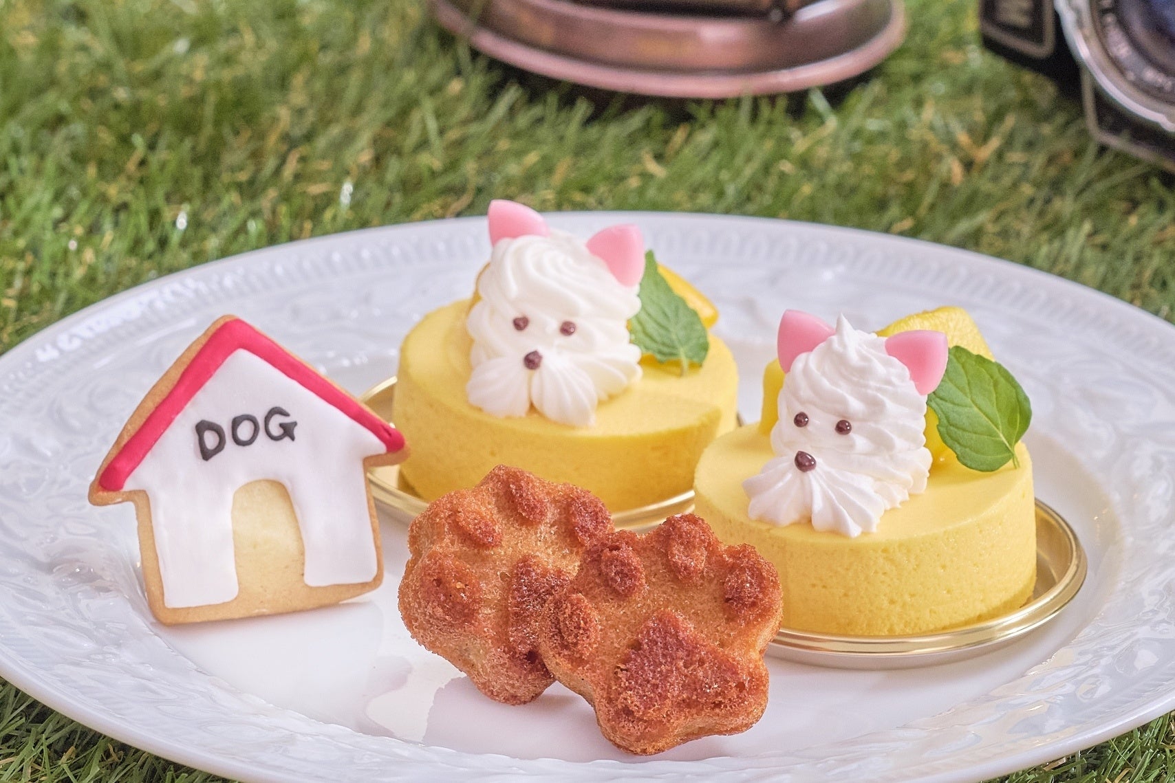 【東京・曙橋】愛犬と一緒に楽しめる期間限定“ドッグカフェ”がリニューアル『”わんダフル・グランピング”アフタヌーンティー』わんちゃんモチーフのキュートなスイーツや、愛犬とのお揃いメニューも登場のサブ画像4_スイーツスタンド3段目