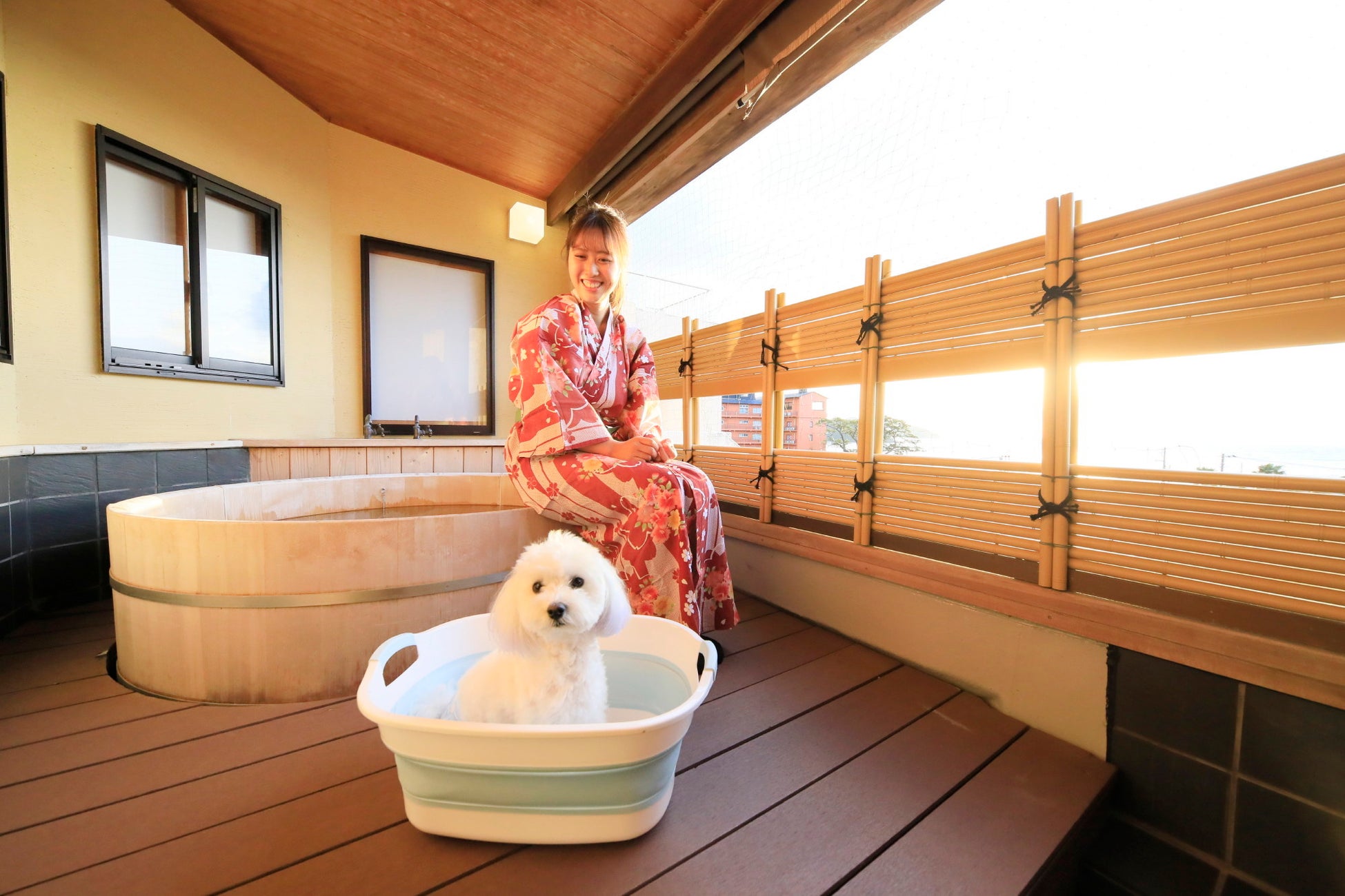 ワンちゃんと泊まれる宿がDOGフォトコンテスト開催＜2023年7月31日まで＞雨の日の楽しさをお届けのサブ画像3_ゆるり西伊豆ではわんちゃん用バスタブをご用意