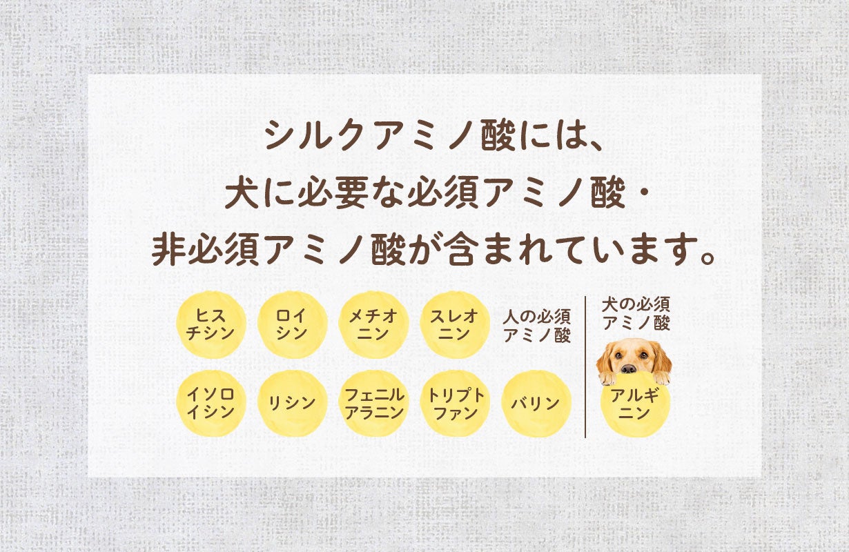犬の体に必要な20種類のアミノ酸を含んだシルクアミノ酸サプリメント「アミノワン」を応援購入サービス「Makuake」にて先行販売のサブ画像2