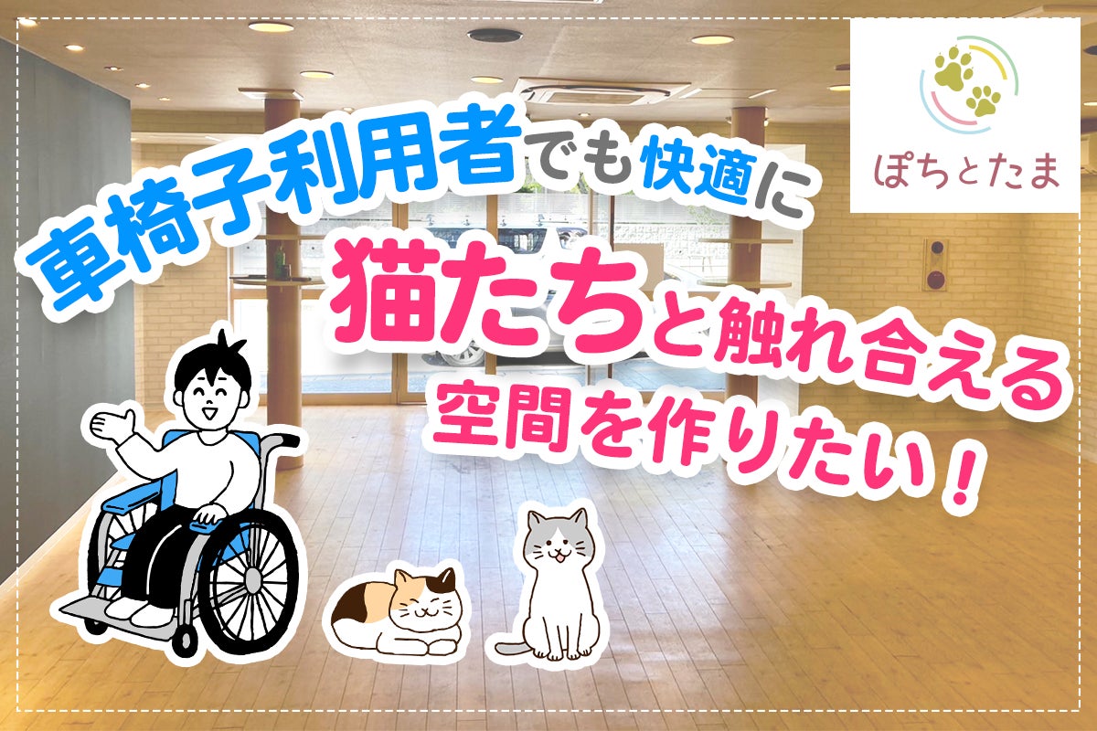 【日本初*】保護犬・保護猫の里親マッチングサービスのぽちとたまが、保護猫カフェのオープンに向けてクラウドファンディング挑戦中！バリアフリーで車椅子利用者も快適な空間創りへ！のサブ画像4_車椅子の方も大歓迎！