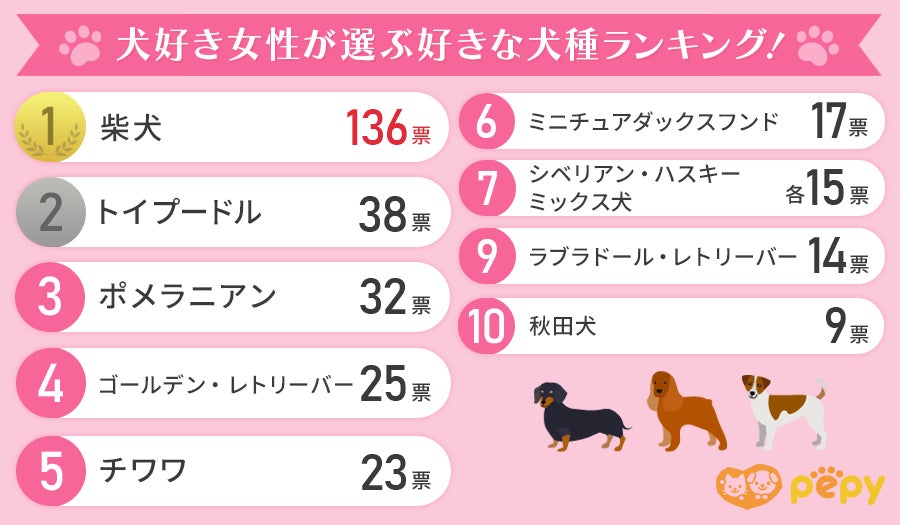 【犬好き女性300人に聞いた】好きな犬種ランキング！ 2023年最新版のサブ画像2