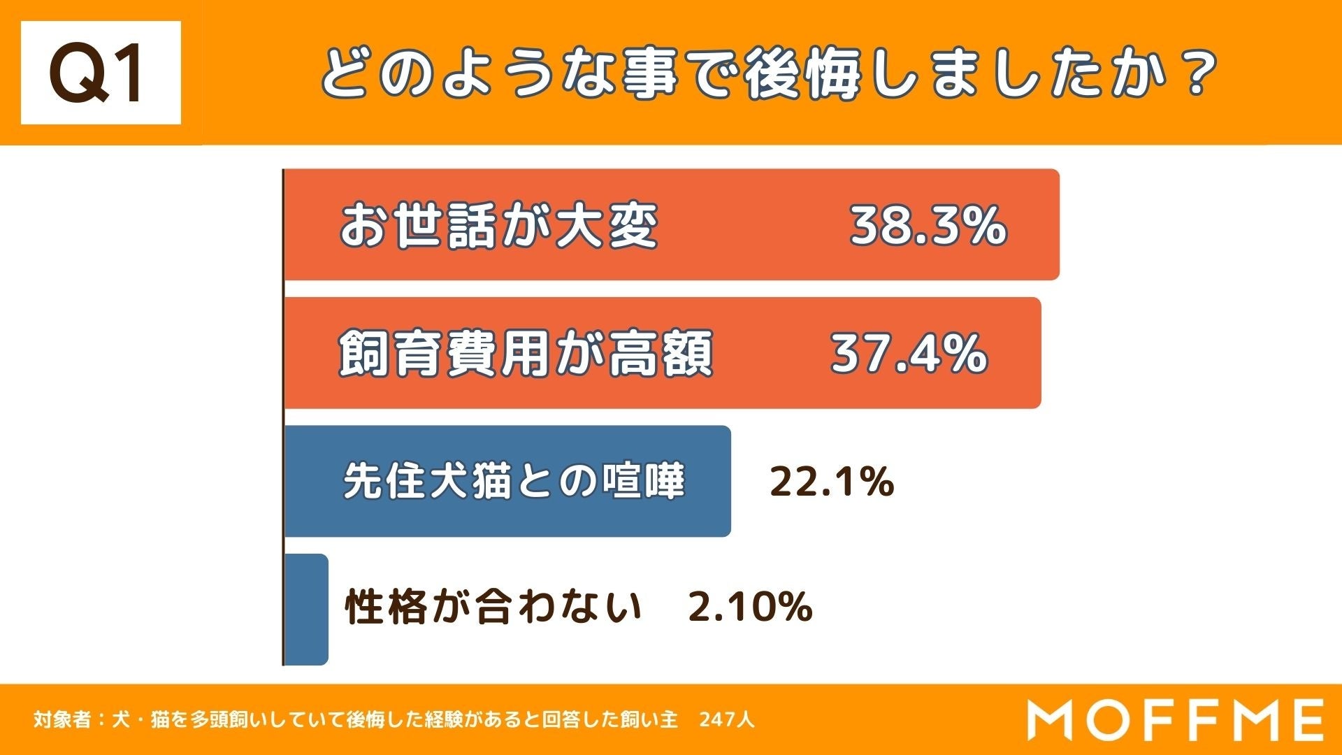 【犬と猫の多頭飼育に関する調査】ペットを手放した経験のある人の10%がペットを「道端などに放棄」をしている事が判明。のサブ画像1