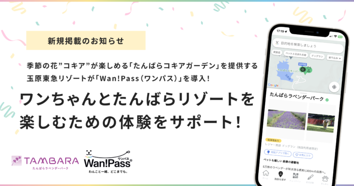 季節の花”コキア”が楽しめる「たんばらコキアガーデン」を提供する玉原東急リゾートが、愛犬とのお出かけを支援するアプリ「Wan!Pass(ワンパス)」を導入！のメイン画像