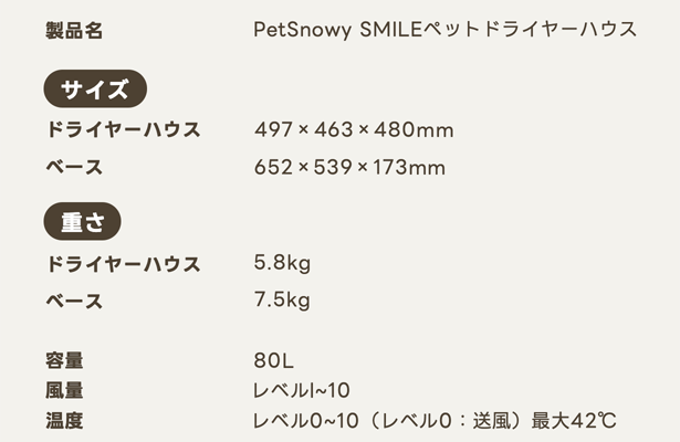 癒しの風で包む幸せドライ体験！PetSnowy「SMILEペットドライヤーハウス」 が「Makuake」にて日本初登場のサブ画像7