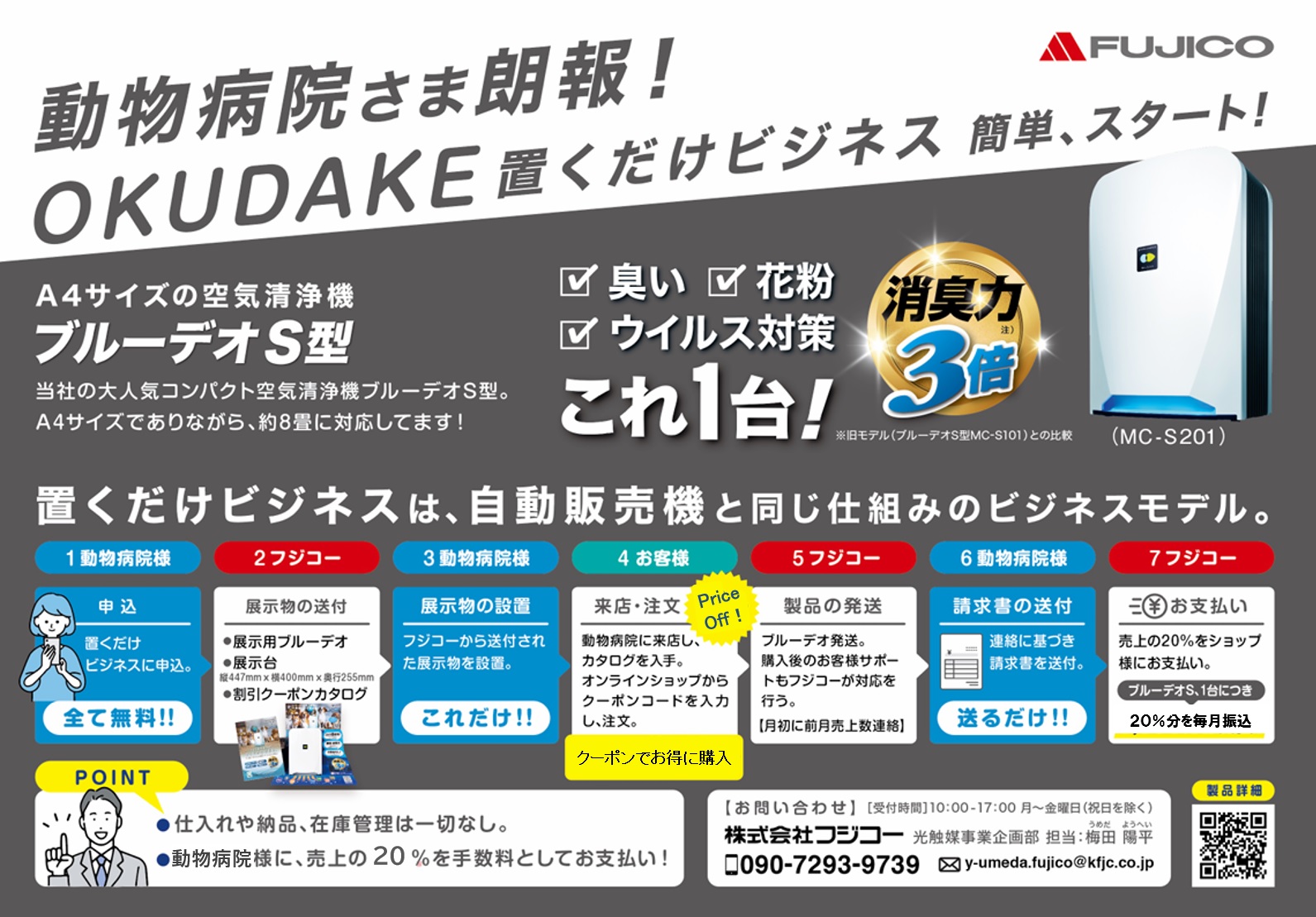 動物病院の収益増に！ 院内に空気清浄機を置くだけの『OKUDAKEビジネス』、専用サイトオープンのサブ画像1